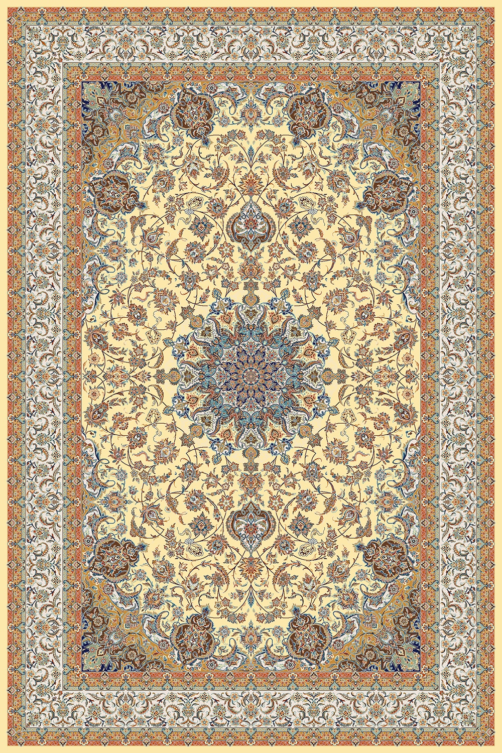 2029-کرم-نخودی Machine Carpet – Kashmir collection – 2029 - Image 1