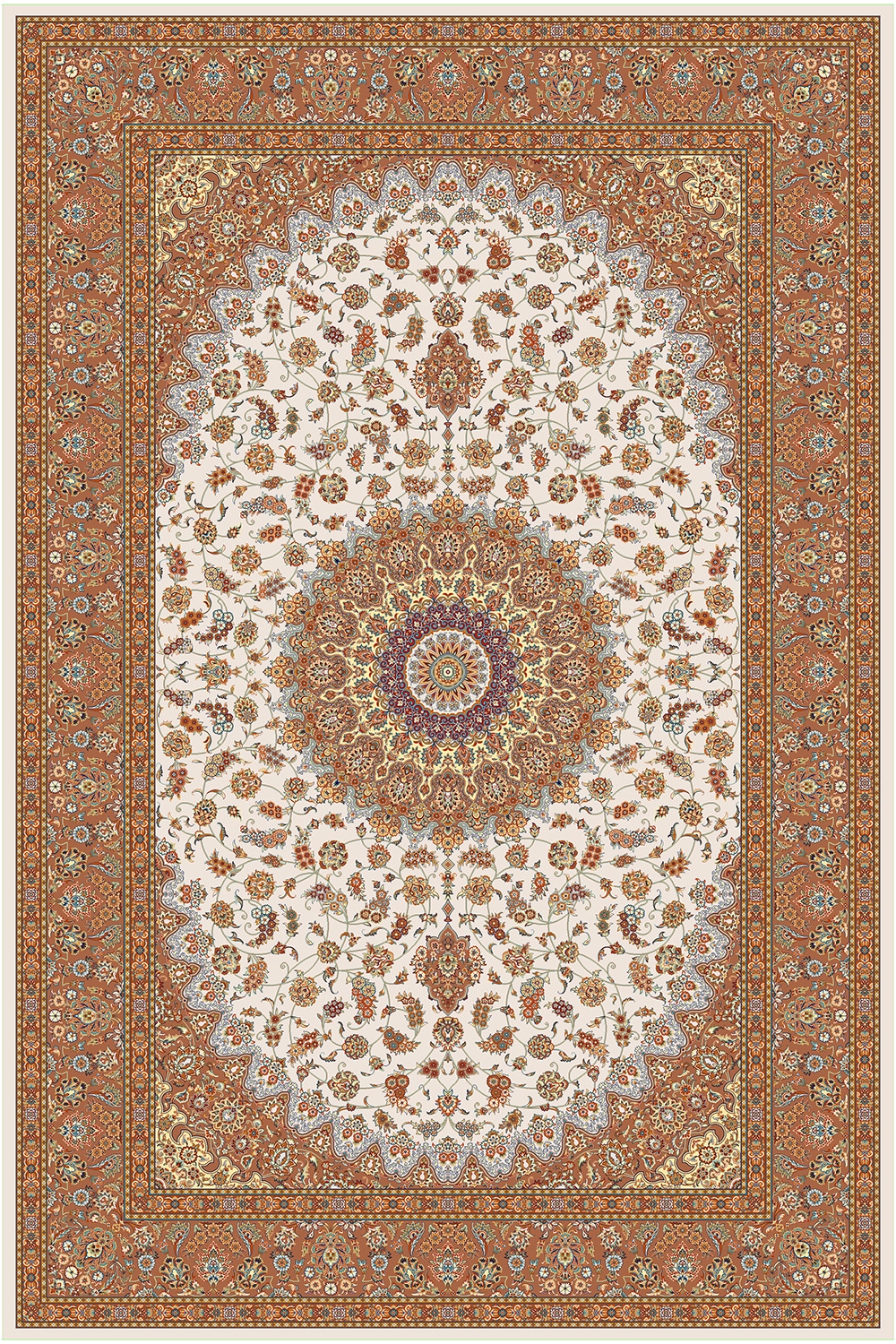2042-کرم Machine Carpet – Kashmir collection – 2042 - Image 1