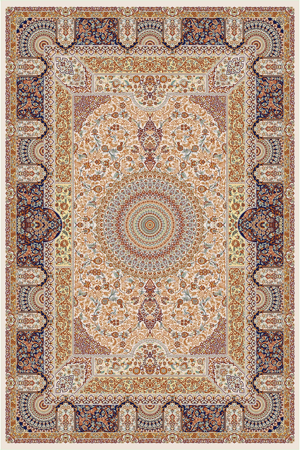 2045-کرم Machine Carpet – Kashmir collection – 2045 - Image 1