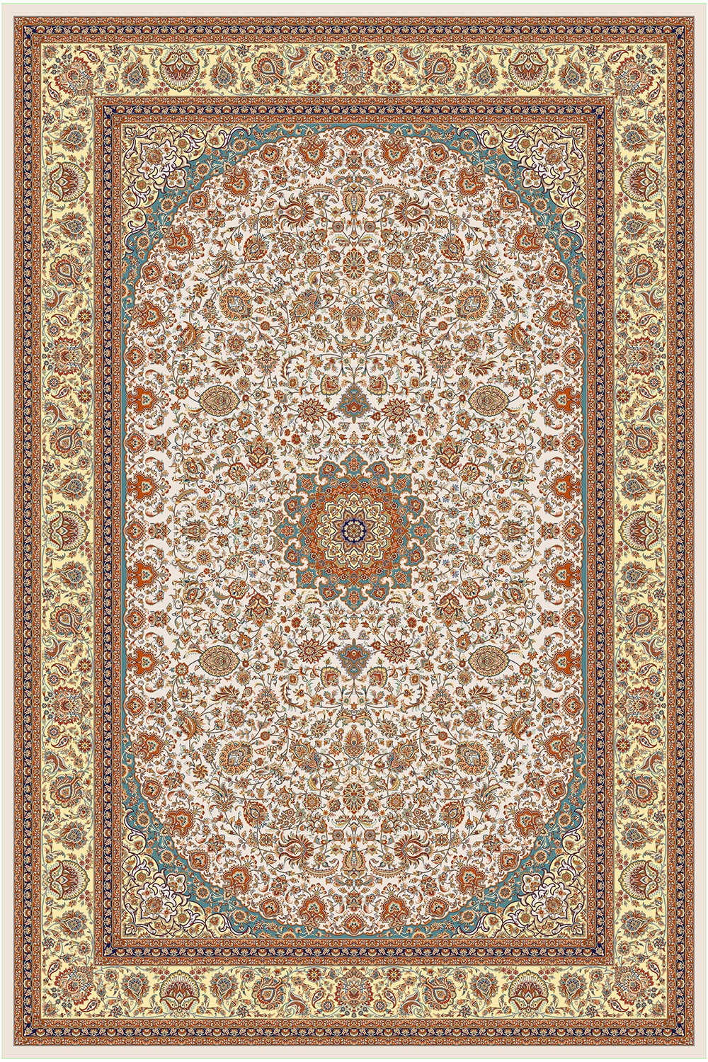 2046-کرم Machine Carpet – Kashmir collection – 2046 - Image 1