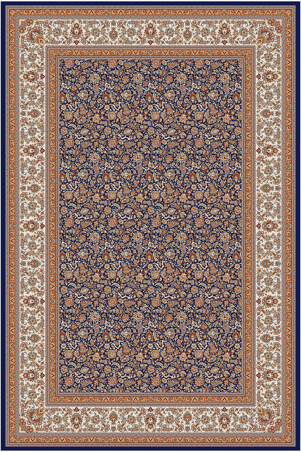 2050-سرمه-ای Machine Carpet – Kashmir collection – 2050 - Image 1