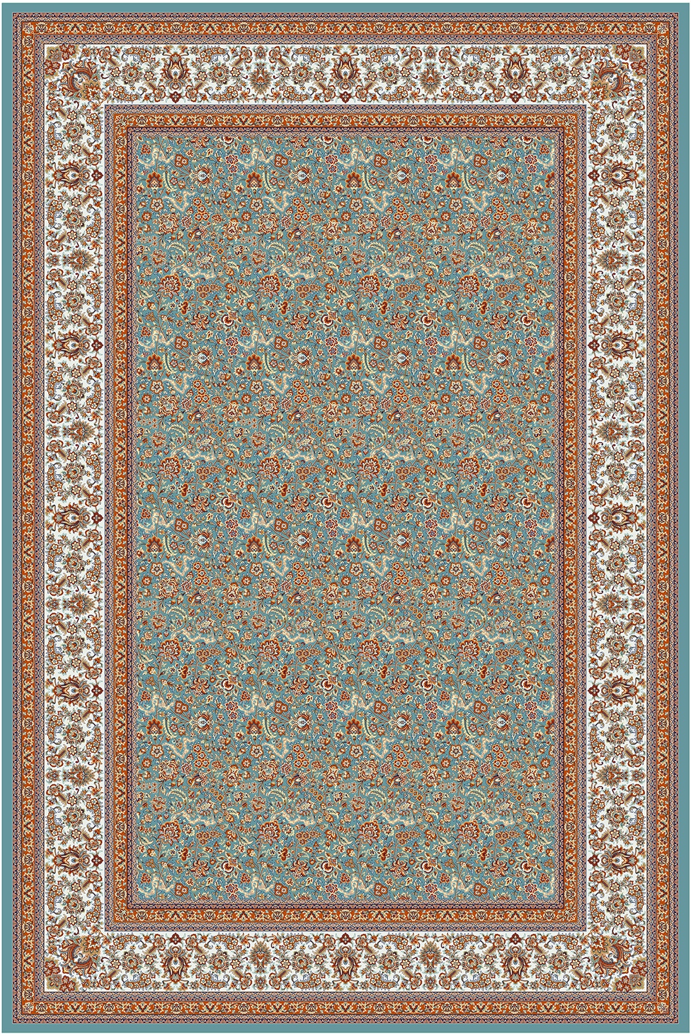 2051-آبی Machine Carpet – Kashmir collection – 2051 - Image 1