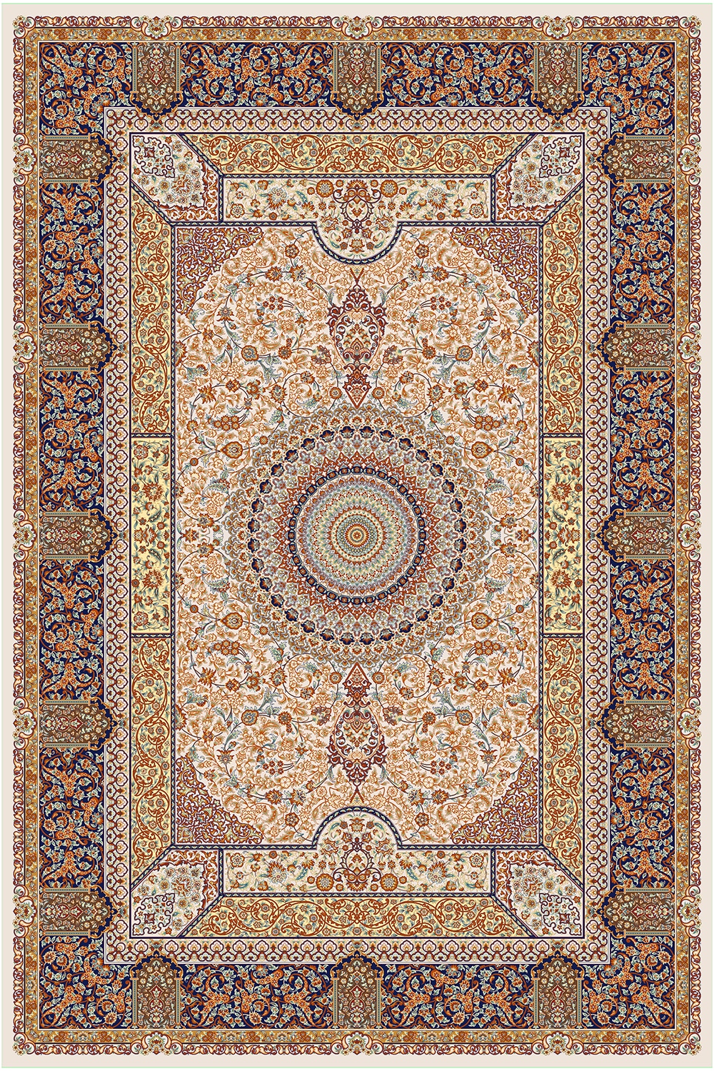 2052-کرم Machine Carpet – Kashmir collection – 2052 - Image 1