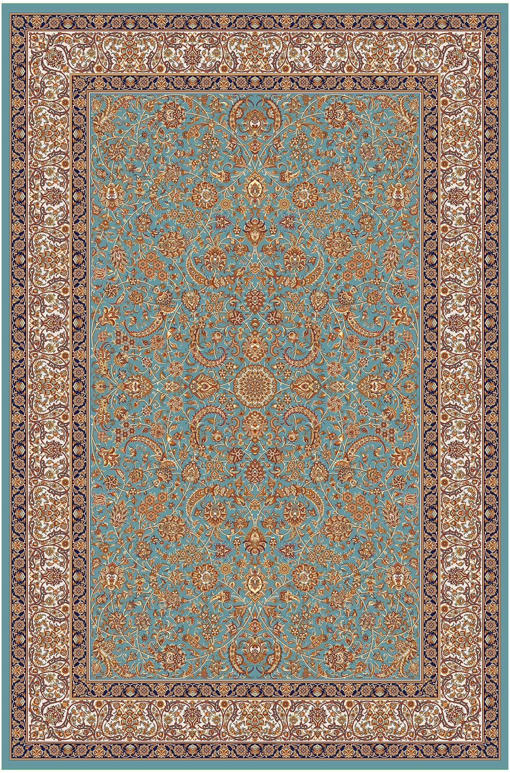 2053-آبی Machine Carpet – Kashmir collection – 2053 - Image 1