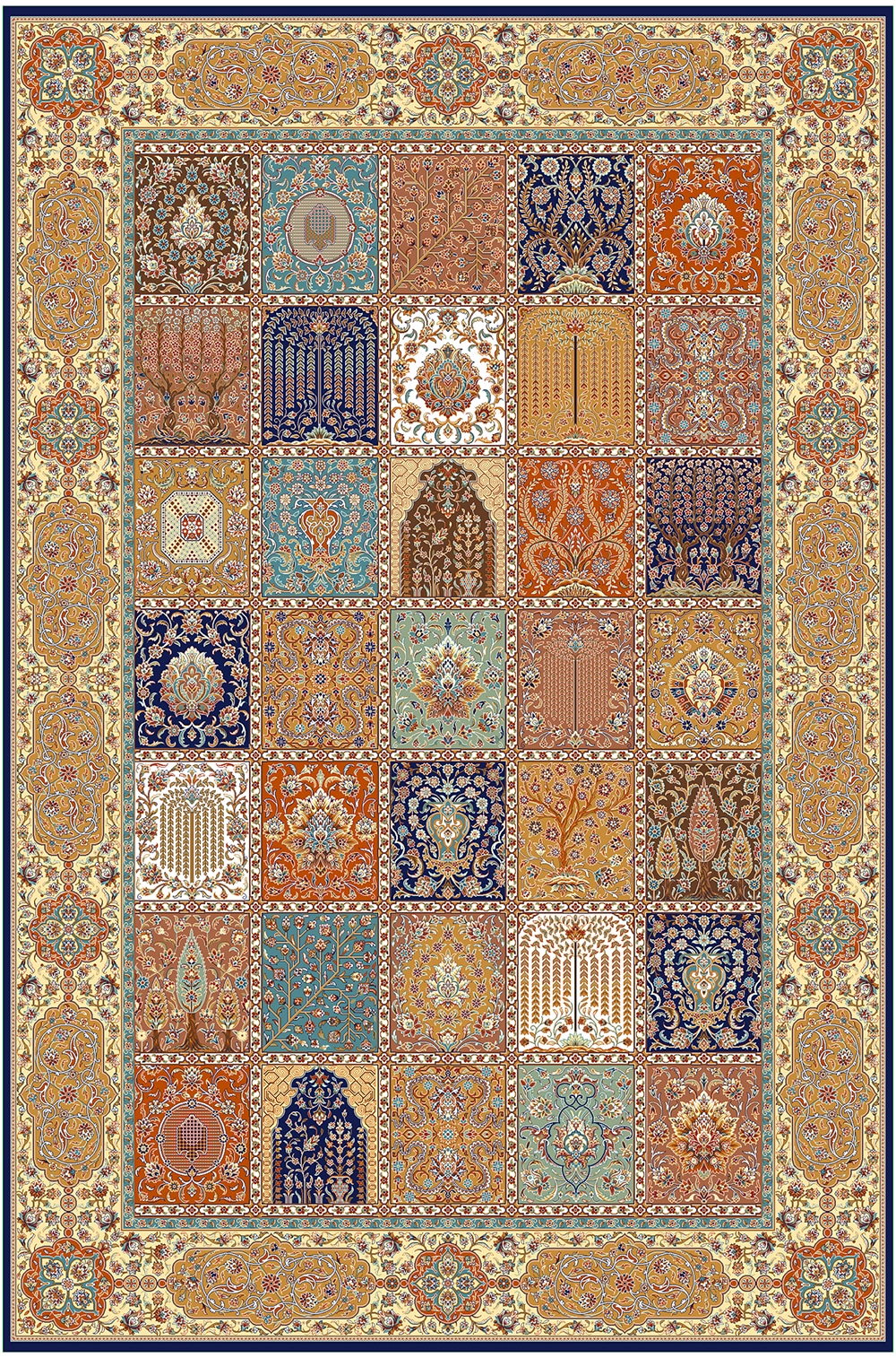 2057-سرمه-ای Machine Carpet – Kashmir collection – 2057 - Image 1