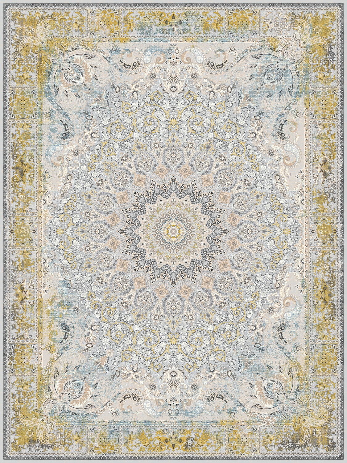 3086-نقره-ای Machine Carpet - Teana Collection - 3086 - Image 1