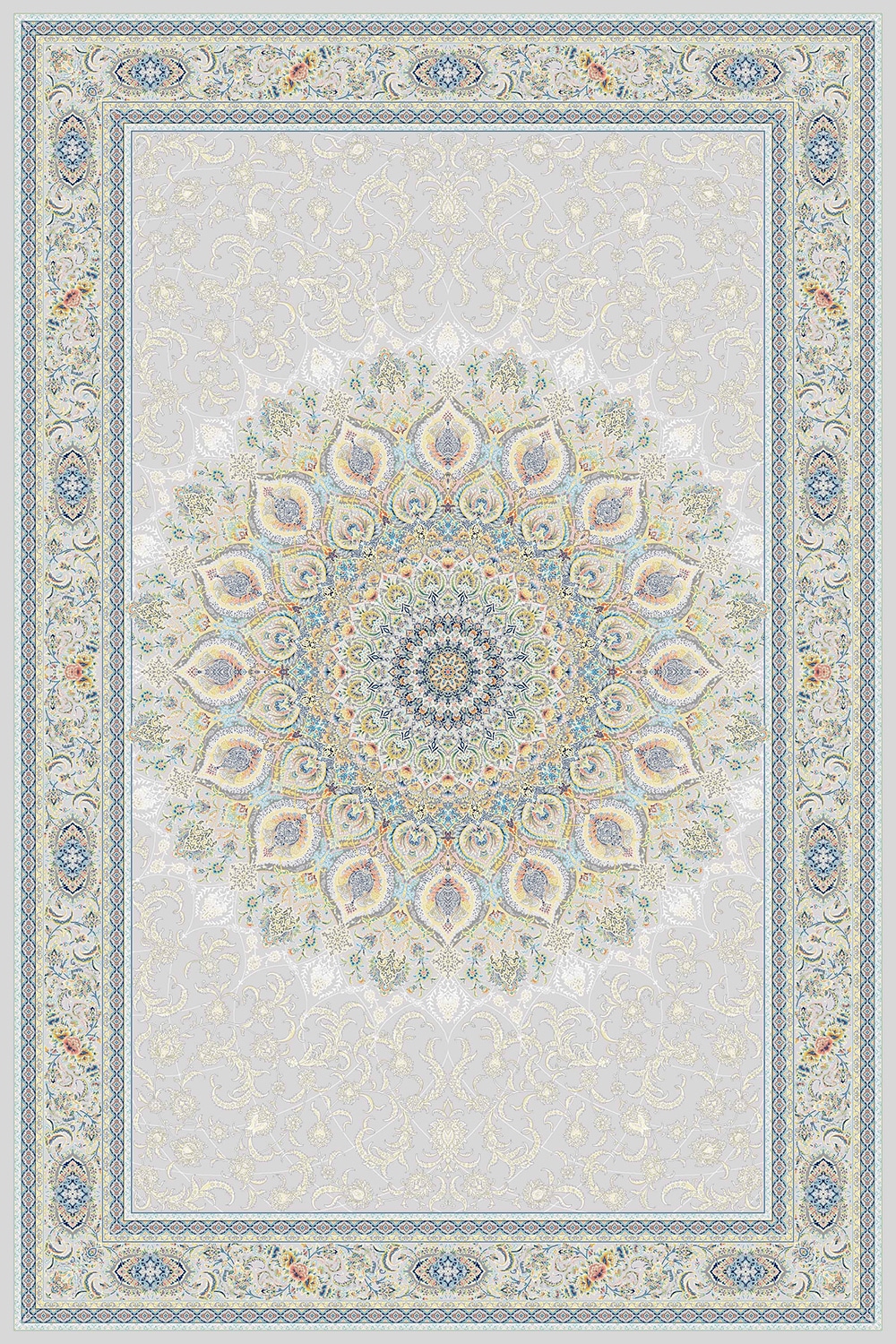 3514-نقره-ای Machine Carpet - Ashrafi Collection - 3514 - Image 1