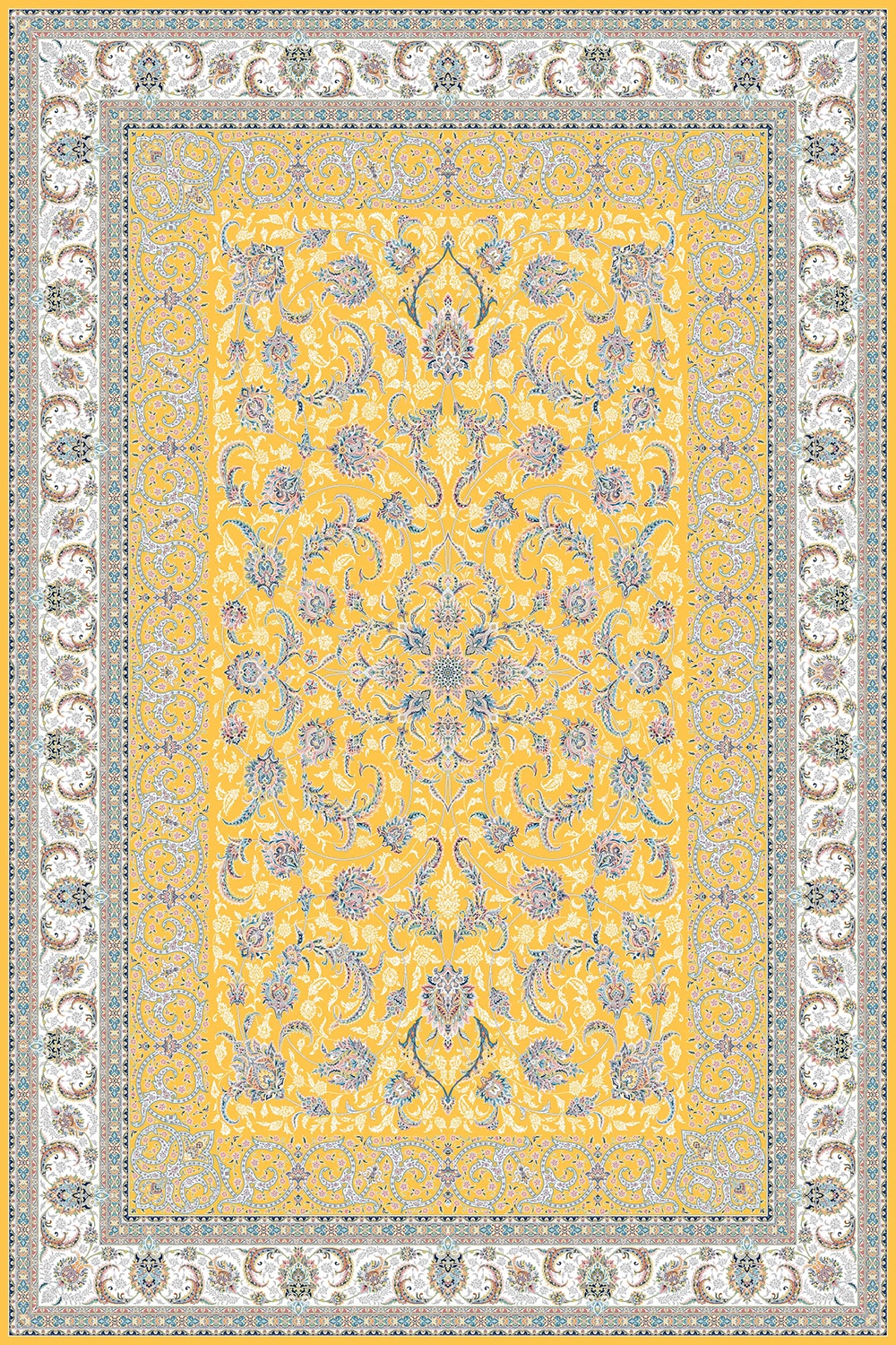 3519-طلایی Machine Carpet - Ashrafi Collection - 3519 - Image 1