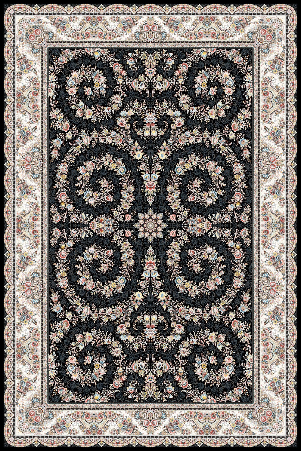 3534-سرمه-ای Machine Carpet - Ashrafi Collection - 3534 - Image 1