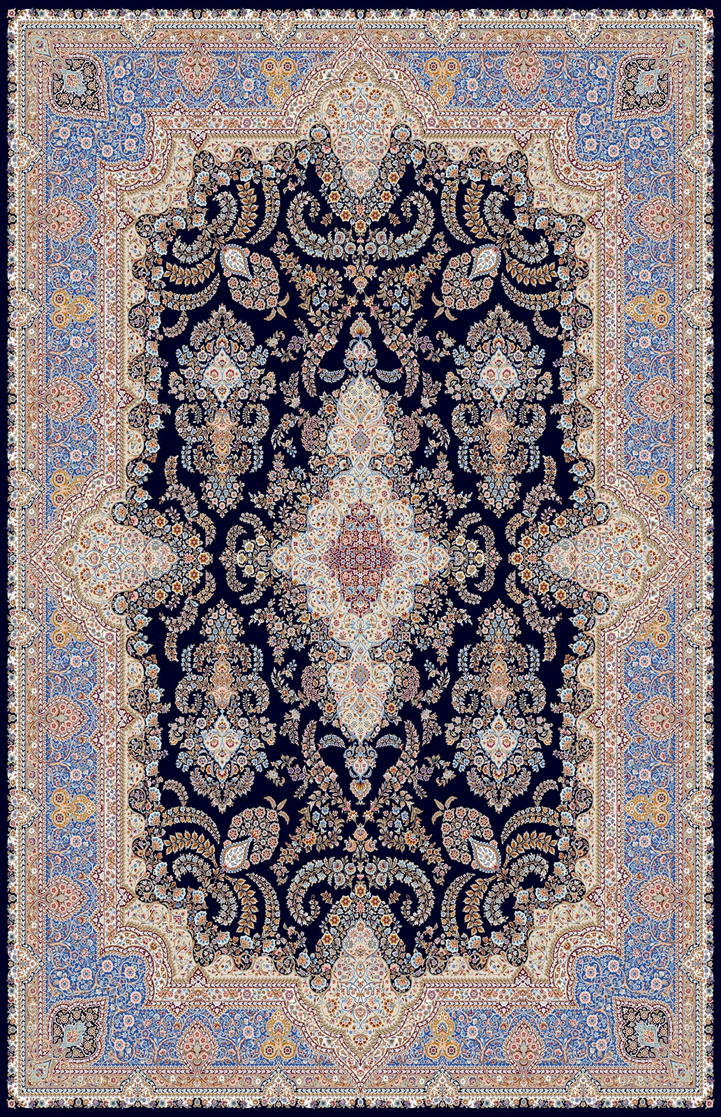 5129-سرمه-ای Machine Carpet - Atlas collection - 5129 - Image 1