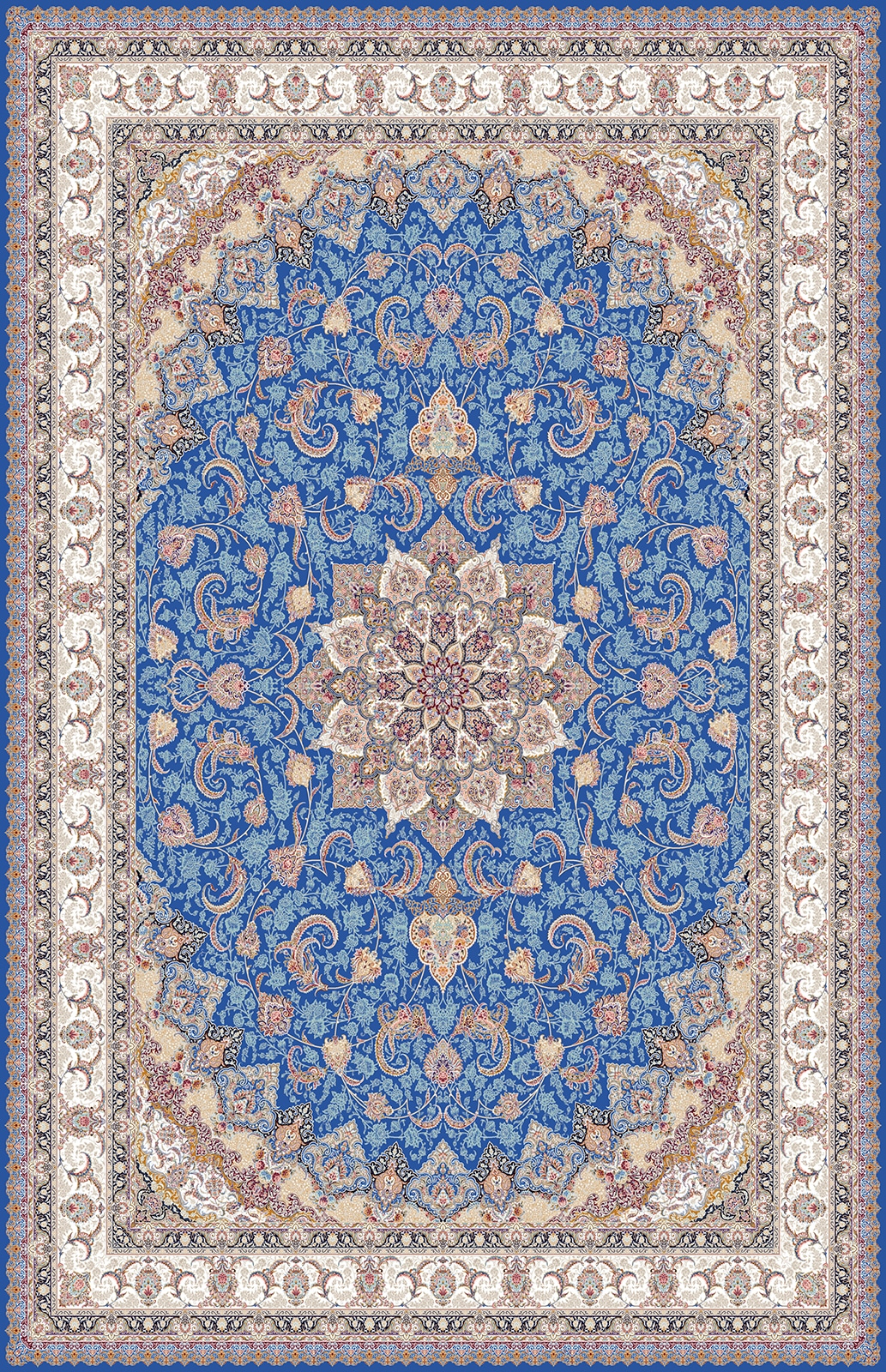 5136-آبی-کاربنی Machine Carpet - Atlas collection - 5136 - Image 1