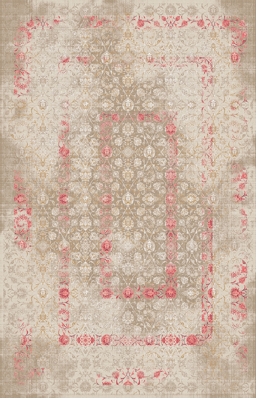 5206-بژ Machine Carpet - Antique collection - 5206 - Image 1