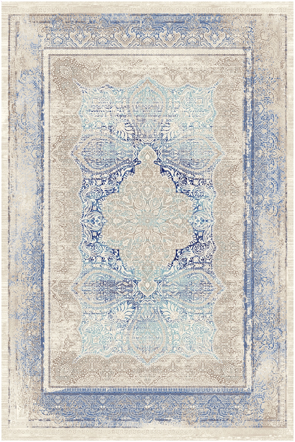 5222-آبی Machine Carpet - Antique collection - 5222 - Image 1