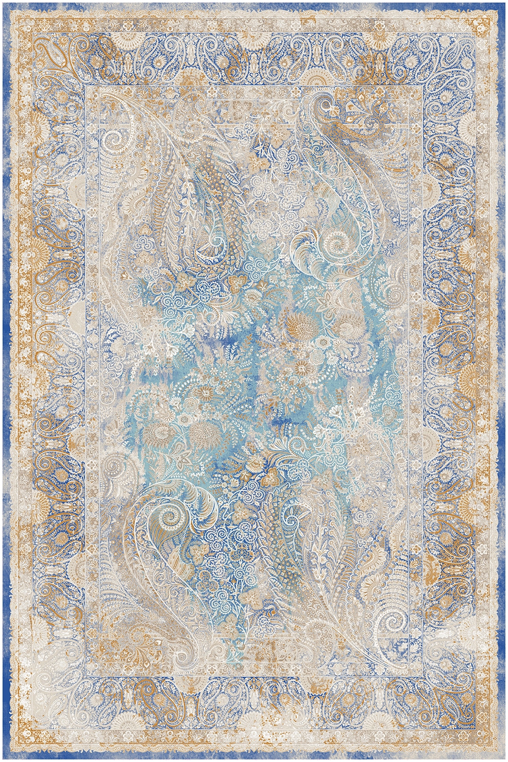 5225-آبی Machine Carpet - Antique collection - 5225 - Image 1