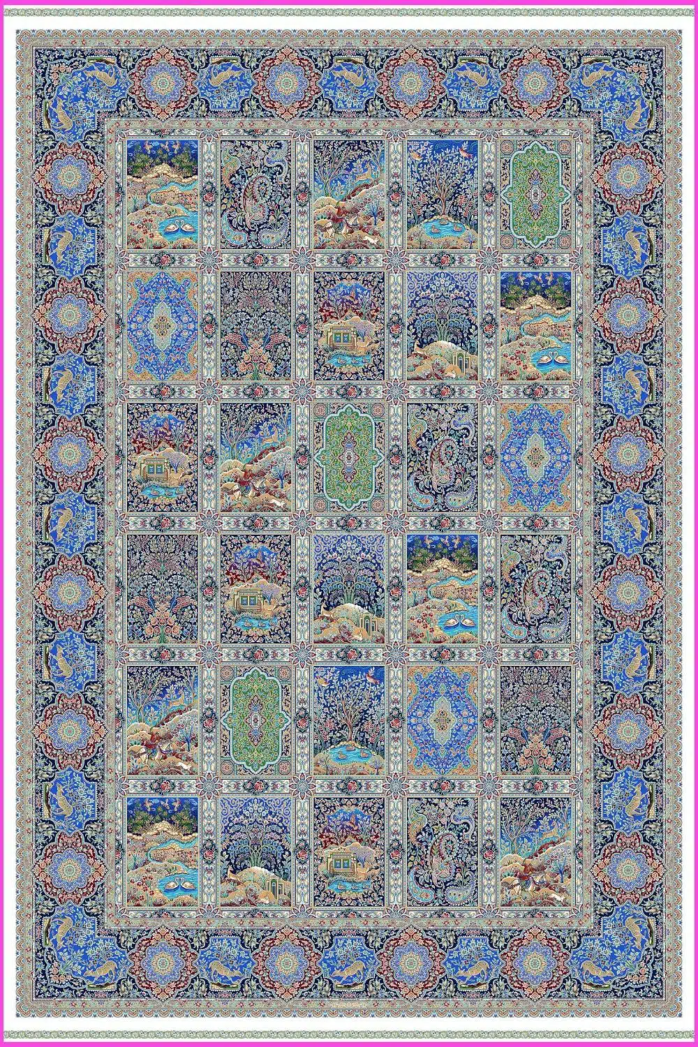 5925_g619_cream_dark-blue.jpg Harir collection - 5925 - Image 1